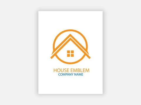 House logo in a circle. Vector graphics. Stock Illustration