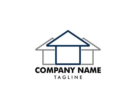 House logo design in creative line style 스톡 일러스트