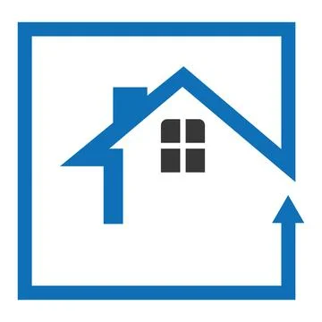 House logo design template or real estate arrow home icon. Stock Illustration