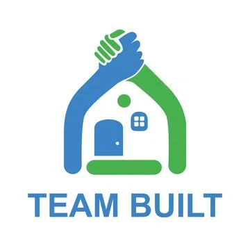 House logo with joining hands Stock Illustration