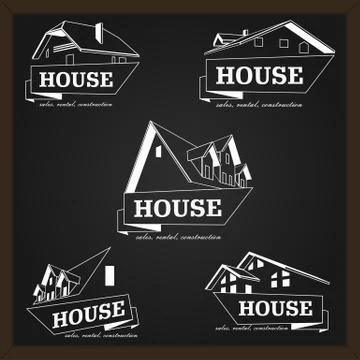 House logo template. Realty theme icon. Stock Illustration