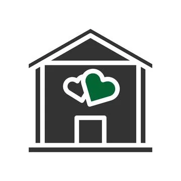 House love icon solid grey green style valentine illustration symbol perfect. Stock Illustration