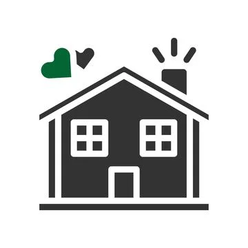 House love icon solid grey green style valentine illustration symbol perfect. 스톡 일러스트
