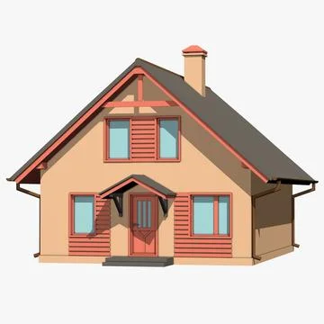 3D Model: House Low Poly ~ Buy Now #96464103 | Pond5