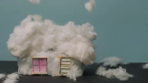 House Made Of Cotton Wool Stock Footage 169920992