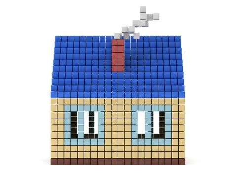 House made by cube blocks Stock Illustration