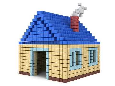 House made by cube blocks Stock Illustration