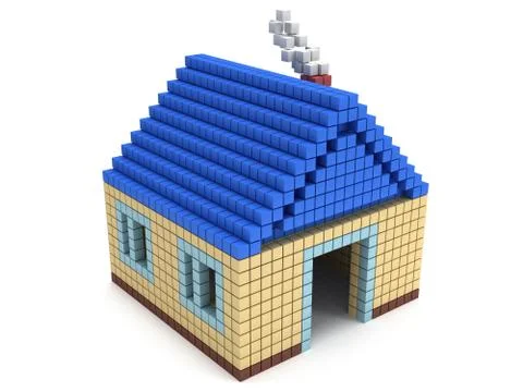 House made by cube blocks Stock Illustration