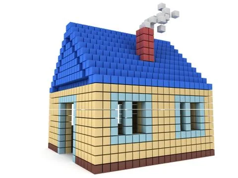 House made by cube blocks Stock Illustration