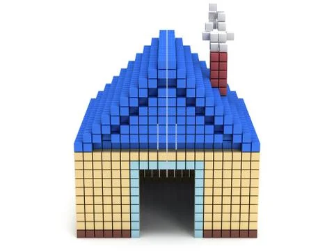House made by cube blocks Stock Illustration