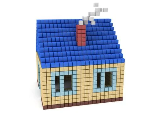 House made by cube blocks Stock Illustration