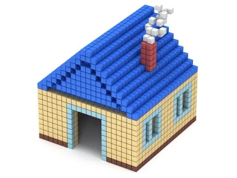 House made by cube blocks Stock Illustration
