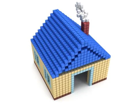 House made by cube blocks Stock Illustration