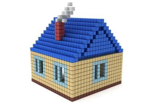 House made by cube blocks Stock Illustration