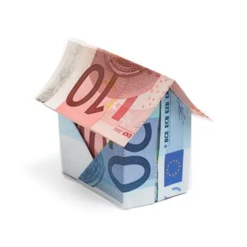 House made of euro notes Stock Photos