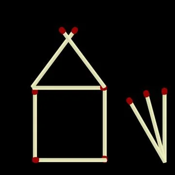 House made of matches isolated Stock Illustration