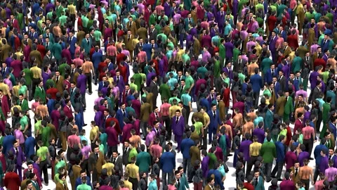 House made out of large group of people Stock Footage 150349769