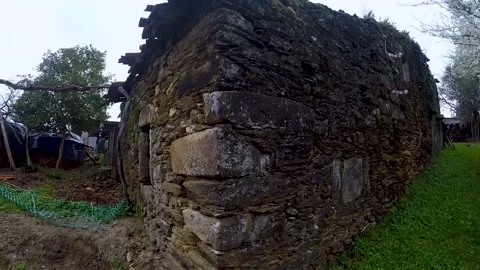 House made with stone rustic architecture in a small village at portugal 動画素材 148699069