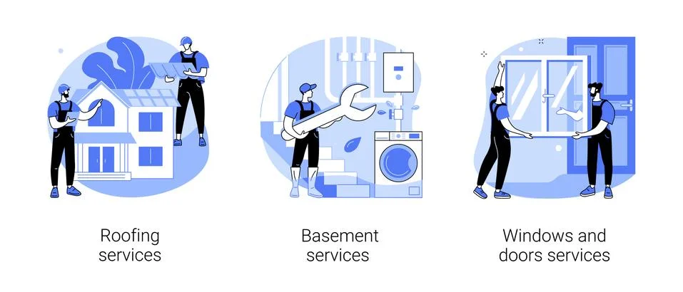 House maintenance abstract concept vector illustrations. Stock Illustration