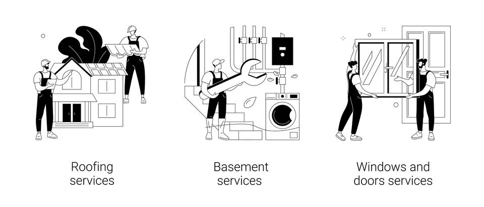 House maintenance abstract concept vector illustrations. Stock Illustration