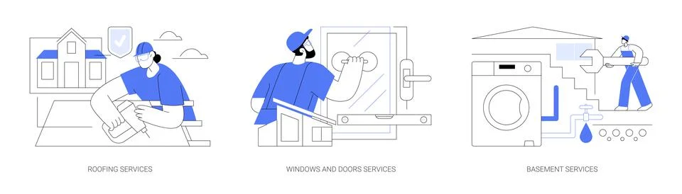House maintenance abstract concept vector illustrations. Ilustración de archivo