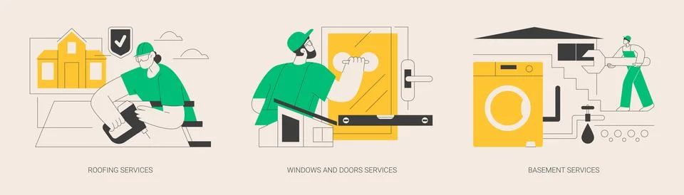 House maintenance abstract concept vector illustrations. Stock Illustration
