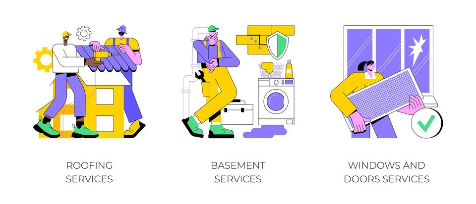 House maintenance abstract concept vector illustrations. Stock Illustration