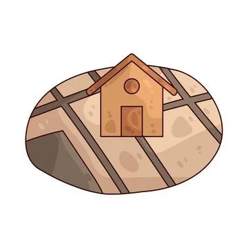 House on a Map illustration Ilustración de archivo