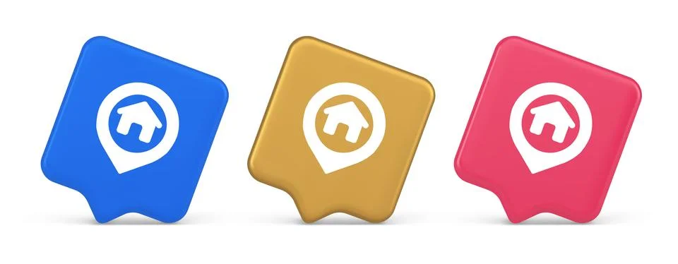 House map pin location button navigation panel web app GPS network pointer .. Stock Illustration