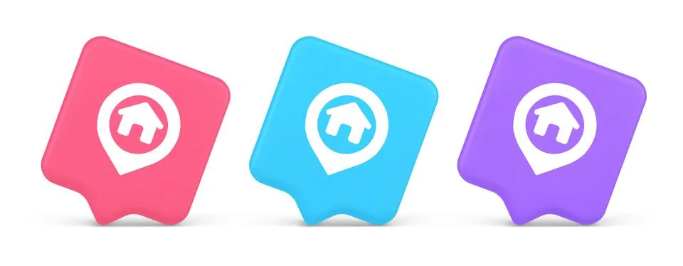 House map pin location button navigation panel web app GPS network pointer .. 스톡 일러스트