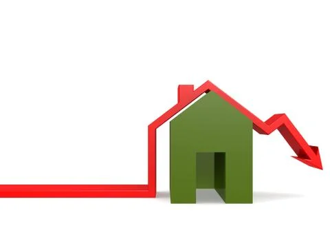 House market is going down 2 JPG 库存插图