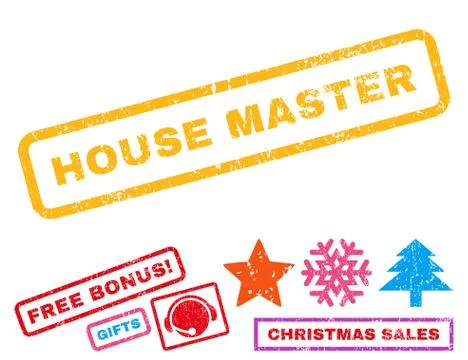 House Master Text Rubber Seal Stamp Watermark with Bonus Stock Illustration