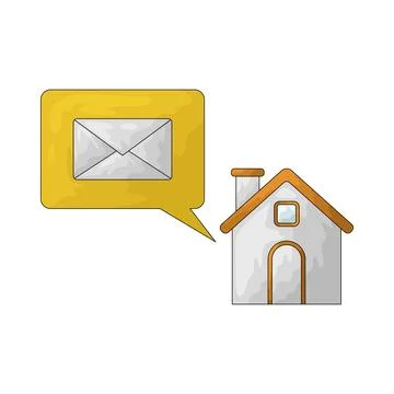 House with Message illustration Stock-Illustration