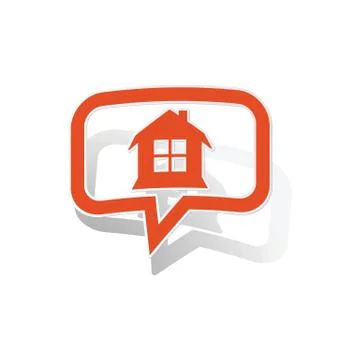 House message sticker, orange Ilustración de archivo
