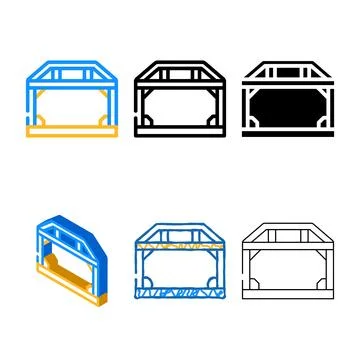 House metallic frame forms construction color icon vector イラスト素材