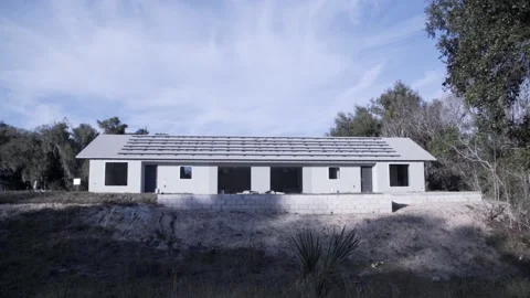 House in mid construction for solar pannels Stock Footage 146278246