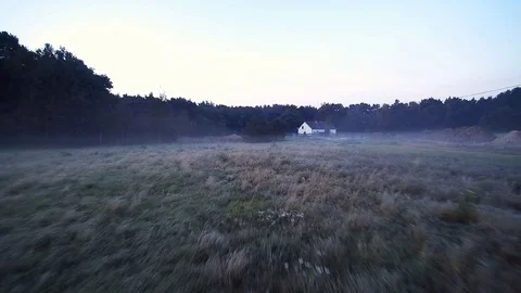 House in a mist Stock Footage 80677758