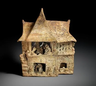 House Model 100 B.C.A.D. 200 Nayarit This model of a two-story Nayarit hous.. Stock Photos