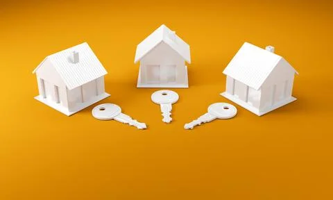 House model and key ,concept saving money for buying a house, investment mo.. Stock Illustration