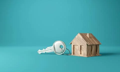 House model and key ,concept saving money for buying a house, investment mo.. Stock Illustration
