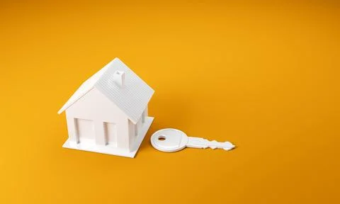 House model and key ,concept saving money for buying a house, investment mo.. Stock Illustration