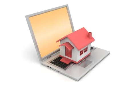 House model on the laptop Free Stock Illustration