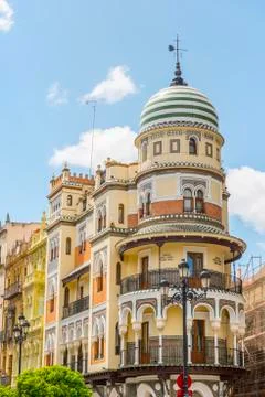 House Moorish architecture Edificio de La Adriatica Andalusia Spain Europe Stock Photos