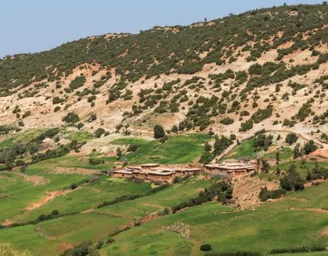 The house on the mountain in morocco Stock Photos