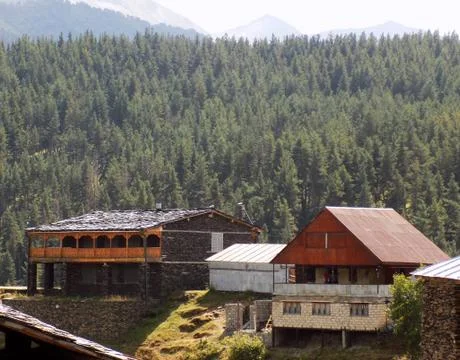 House in mountain Stock Photos