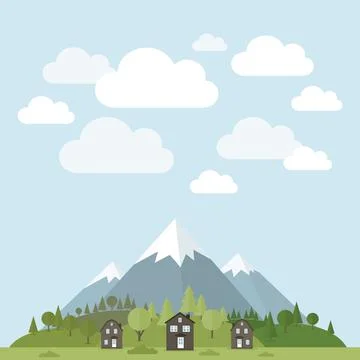 House in mountains Illustrazione stock