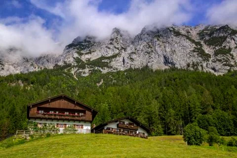 House in the mountains Stock Photos