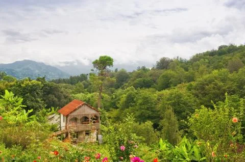 House in the mountains Stock Photos