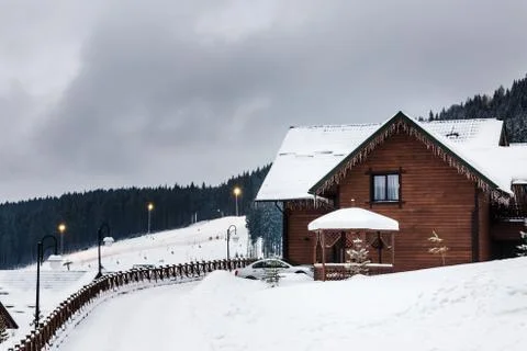 House in the mountains Stock Photos