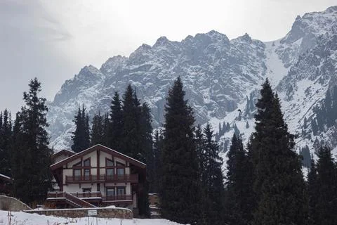 House in the mountains Stock Photos